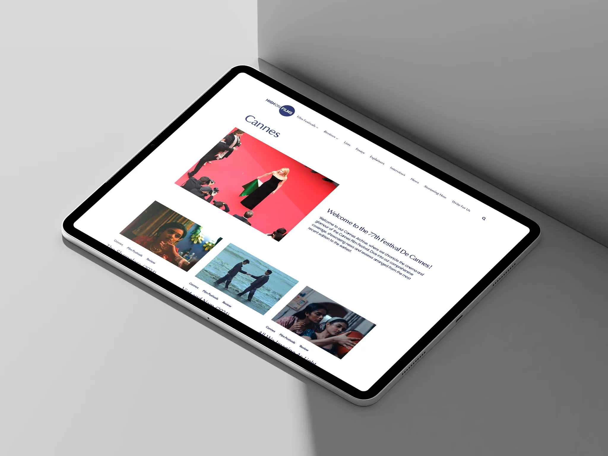 High On Films — Cannes editorial on iPad